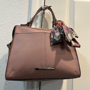 Steve Madden Mauve Satchel with Floral Scarf